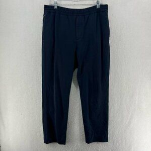J. Lindeberg Pants Women's Sz L Navy Blue Elastic Waist Highrise Tapered Cropped